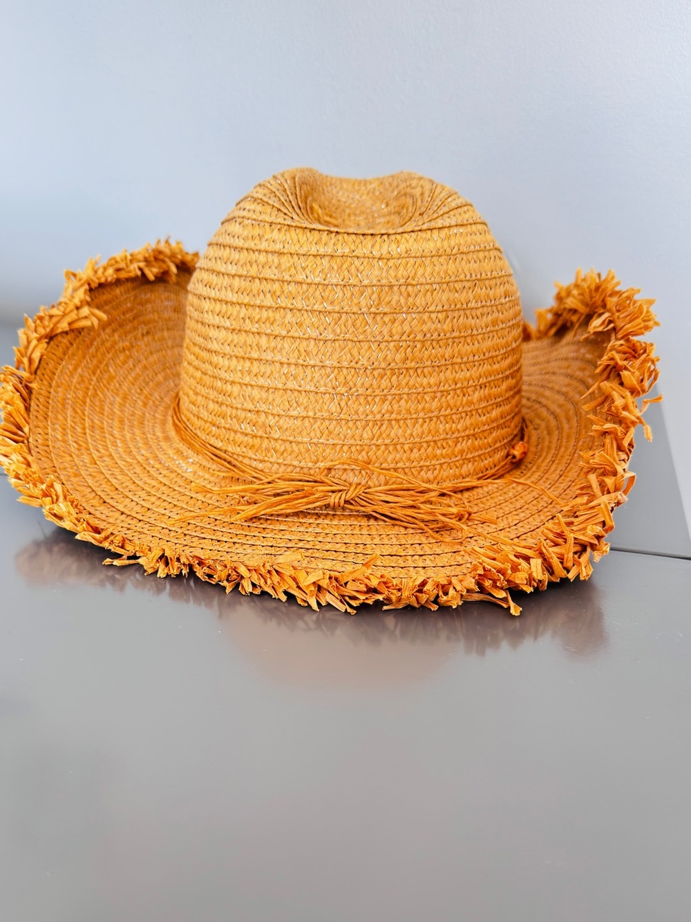 Straw Cowboy Sun Hat in Natural Tan - Picture 3 of 5